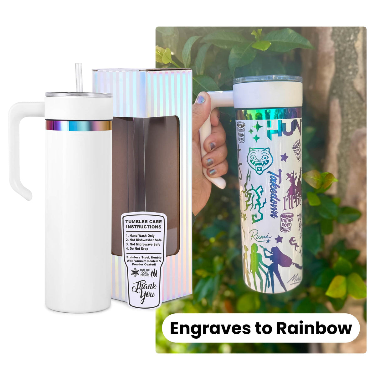 20oz Skinny Rainbow Tumbler