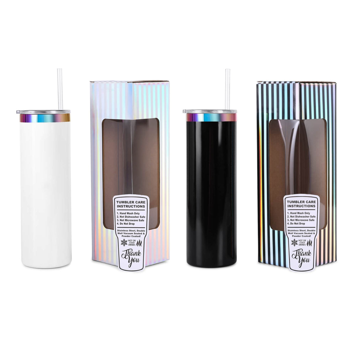 20oz Skinny Rainbow Tumbler