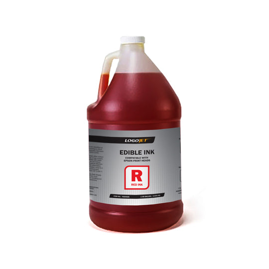 LogoJET Edible Ink (1 Gallon) – CMYK + Red for Direct-to-Food Printing