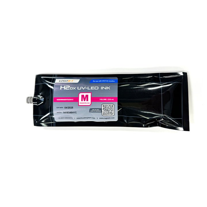 LogoJET UV - Curable Ink for UV2400, UVx60 and UVx90 Printers, 220ml Bag | LogoJET Inc.