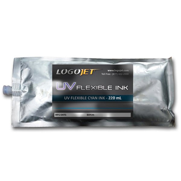 LogoJET UV - Curable Ink for UV2400, UVx60 and UVx90 Printers, 220ml Bag | LogoJET Inc.