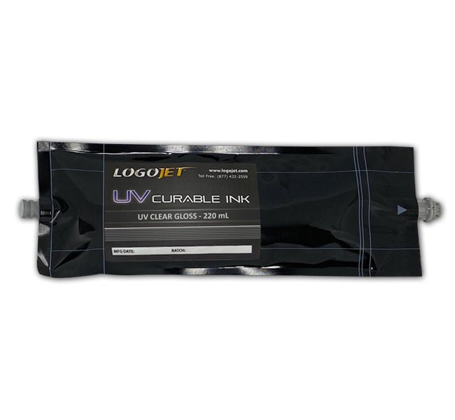 LogoJET UV - Curable Ink for UV2400, UVx60 and UVx90 Printers, 220ml Bag | LogoJET Inc.