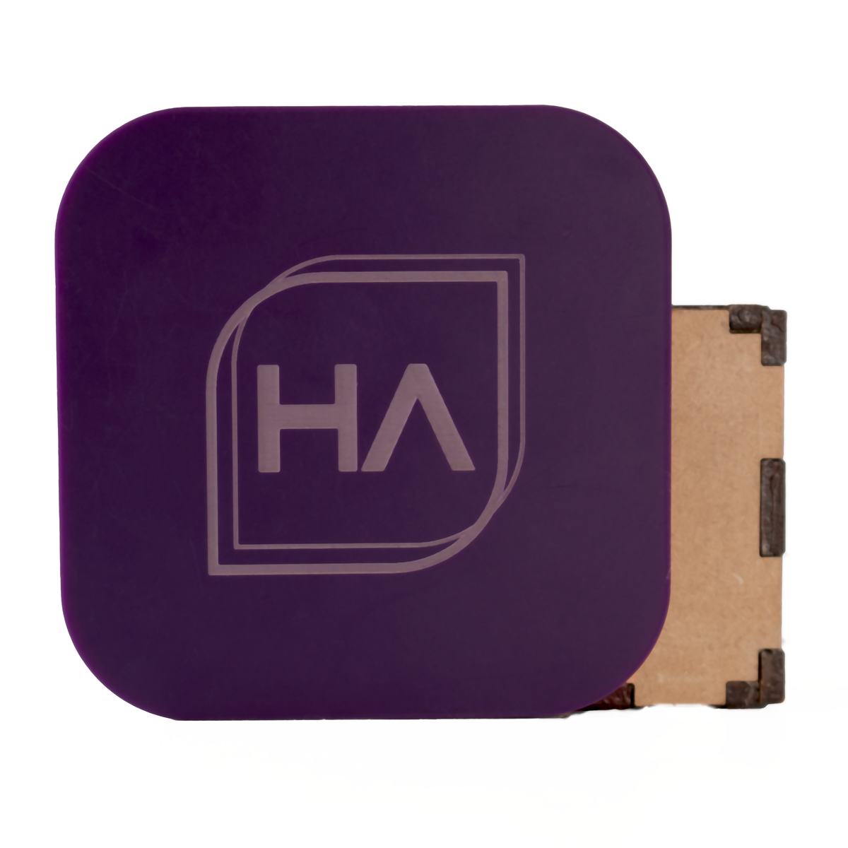 Purple matte cast acrylic sheet, double-sided, rounded square, smooth finish