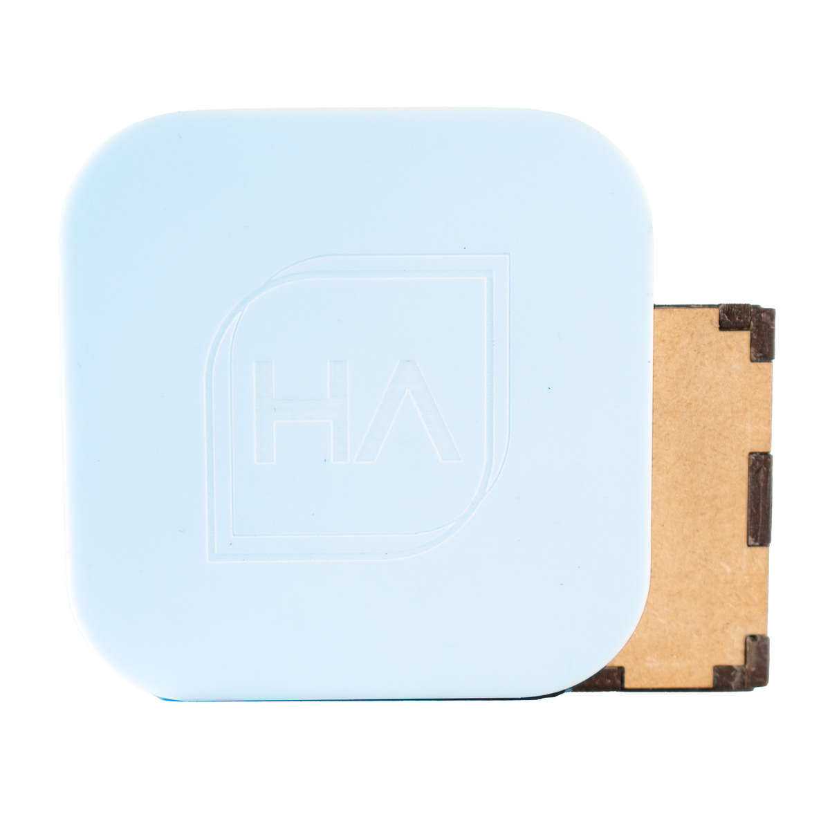 Pastel cornflower blue cast acrylic sheet, square with dual-finish surface