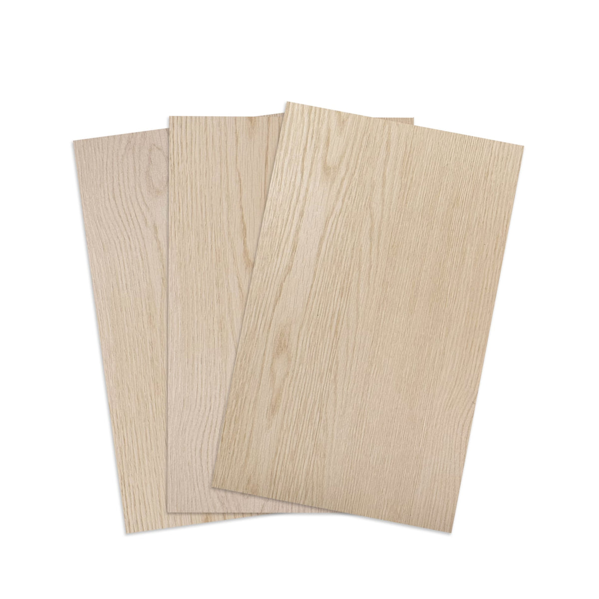 Light wood TruFlat laser wood plywood sheets stacked, visible grain texture