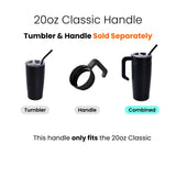 MakerFlo twist-on tumbler handle accessory in black, with loop and handle