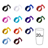 MakerFlo twist-on tumbler handles in multiple colors, assorted grip rings