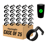MakerFlo case of 25 black twist-on tumbler handles with grip loops