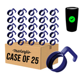 Twist-on tumbler handle set of 25, blue, with mounting ring and grip tab