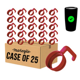 Twist-on tumbler handle set of 25, red, with mounting ring and grip tab