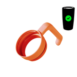 Orange twist-on tumbler handle accessory with grip loop