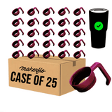 MakerTwist™ twist-on tumbler handle accessory, maroon handle case of 25