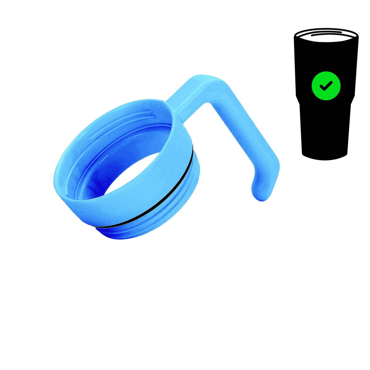 MakerTwist™ twist-on tumbler handle accessory, light blue handle