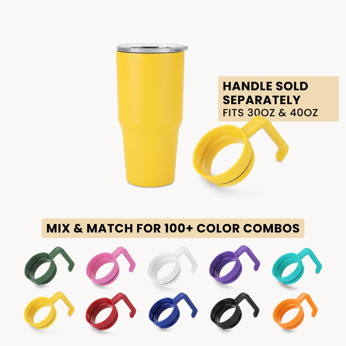 30oz MakerTwist stainless steel tumbler, yellow with twist lid and straw