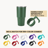 30oz MakerTwist stainless steel tumbler, dark green with twist lid and straw