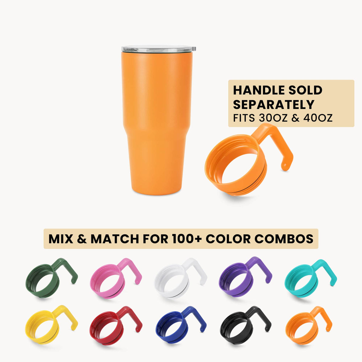 30oz MakerTwist stainless steel tumbler, orange with twist lid and straw