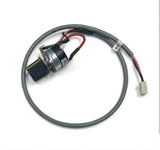LogoJET lamp control assembly with gray cable, red wires, and cylindrical lamp part