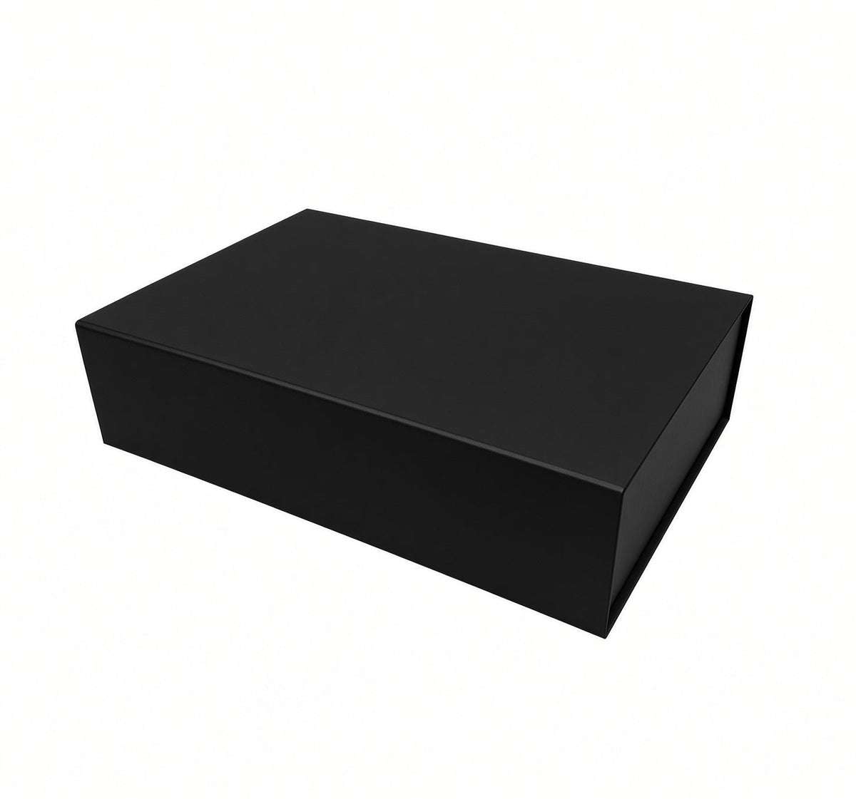 XL - Black Rigid Magnetic Closure Boxes (Hinged Lid, Print-Ready Blank Packaging)