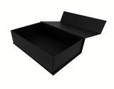 XL - Black Rigid Magnetic Closure Boxes (Hinged Lid, Print-Ready Blank Packaging)