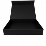 Large - Black Rigid Magnetic Closure Boxes (Hinged Lid, Print-Ready Blank Packaging)