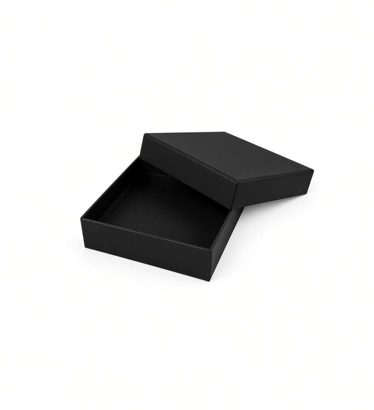 Medium - Black Premium Two-Piece Set Boxes (Print-Ready, Blank Packaging)