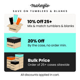 MakerFlo tumbler bundle promotion graphic for 25+ mix-and-match offers