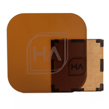 Amber frosted acrylic sheet sample, double-sided matte finish