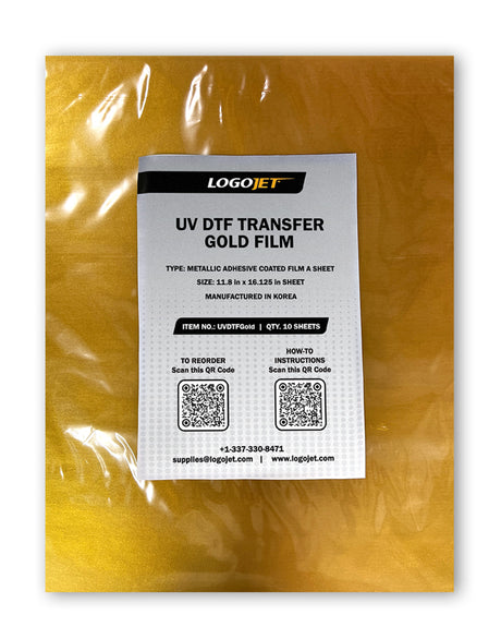 UV Transfer Film A Sheet - Gold (10 Pk)