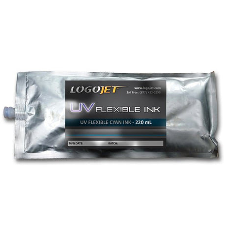 LogoJET UV - Curable Ink for UV2400, UVx60 and UVx90 Printers, 220ml Bag | LogoJET Inc.