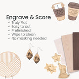 Engraved wooden ornaments and light wood sheets for cutting