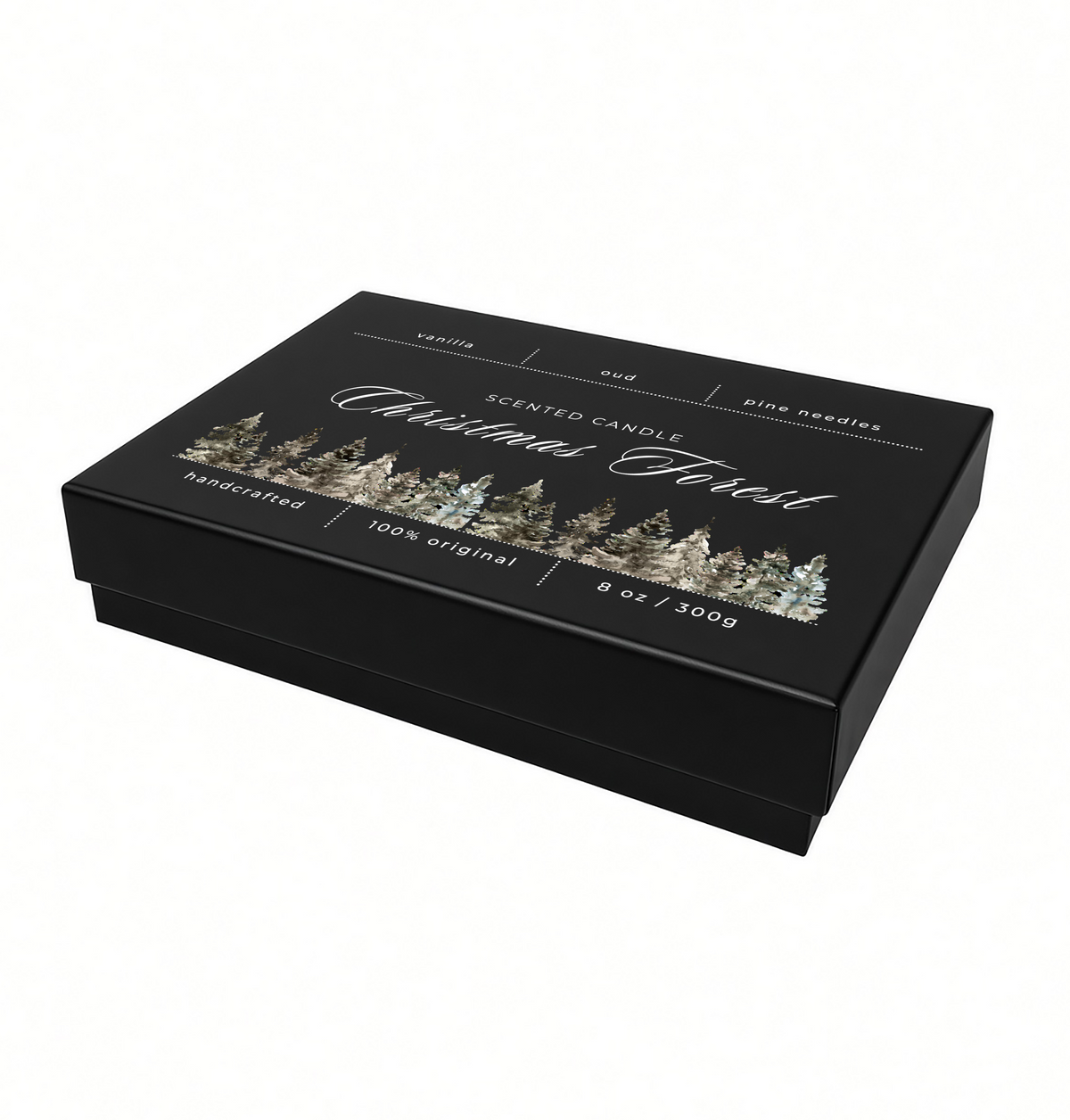XL - Black Premium Two-Piece Set Boxes (Print-Ready, Blank Packaging)