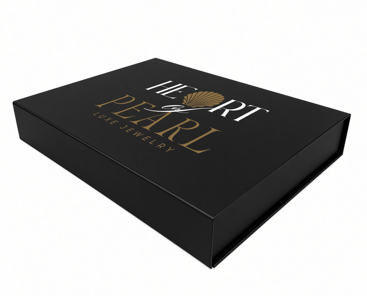 Small - Black Rigid Magnetic Closure Boxes (Hinged Lid, Print-Ready Blank Packaging)