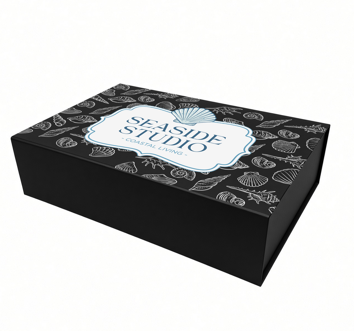 XL - Black Rigid Magnetic Closure Boxes (Hinged Lid, Print-Ready Blank Packaging)