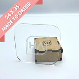 1/8-inch clear glossy cast acrylic sheet, large rounded-square panel, glossy finish