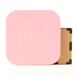 Dusty rose pink acrylic sheet with rounded corners, matte and glossy dual finish