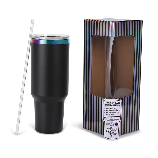 MakerFlo 40oz Rainbow-Plated MakerTwist™ Tumbler – Customizable Premium Drinkware