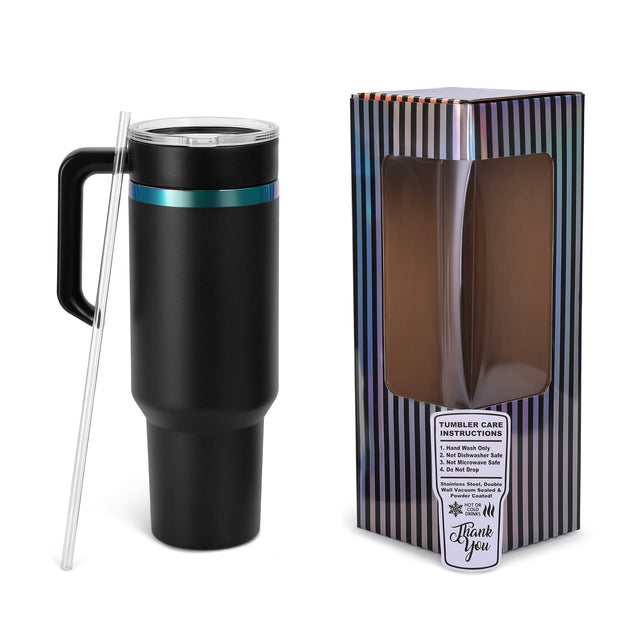 MakerFlo 40oz Rainbow-Plated MakerTwist™ Tumbler – Customizable Premium Drinkware
