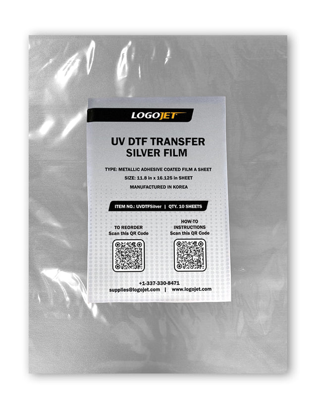  UV Transfer Film A Sheet - Silver (10 Pk) | LogoJET Inc.