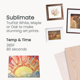 Light wood craft boards with small square framed art inserts