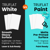 TruFlat White vs TruFlat Paint comparison: smooth glossy vs matte pre-primed