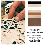 TruFlat wood sample sheets, assorted light and dark browns for cutting and engraving