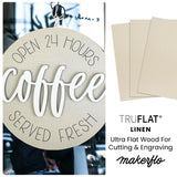 TruFlat linen wood sample sheets, light beige, for cutting and engraving