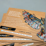 Printed TruFlat Oak wood sign boards with colorful bird graphic and text