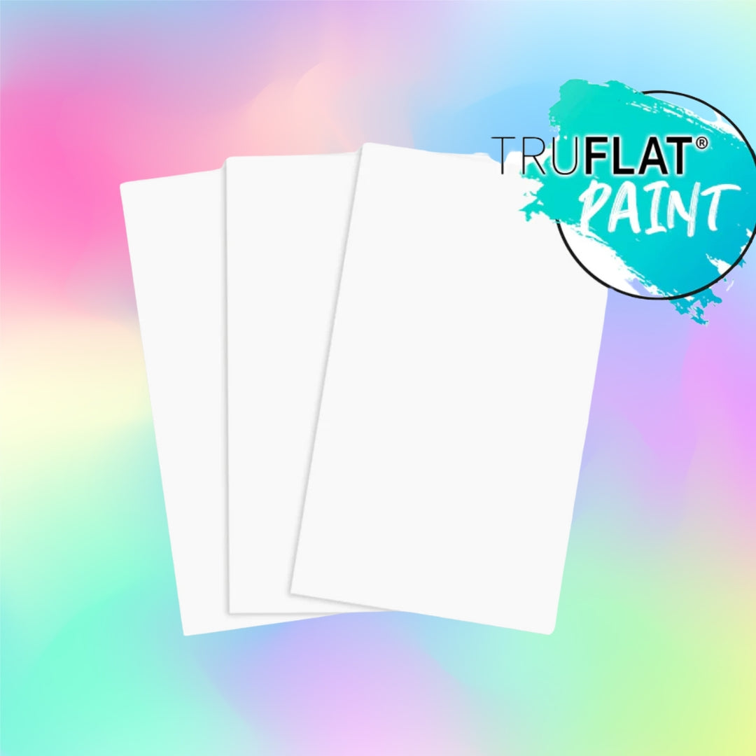 Three white prefinished laser wood sheets