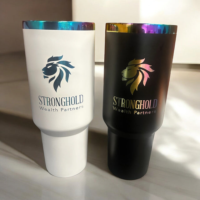 MakerFlo 40oz Rainbow-Plated MakerTwist™ Tumbler – Customizable Premium Drinkware