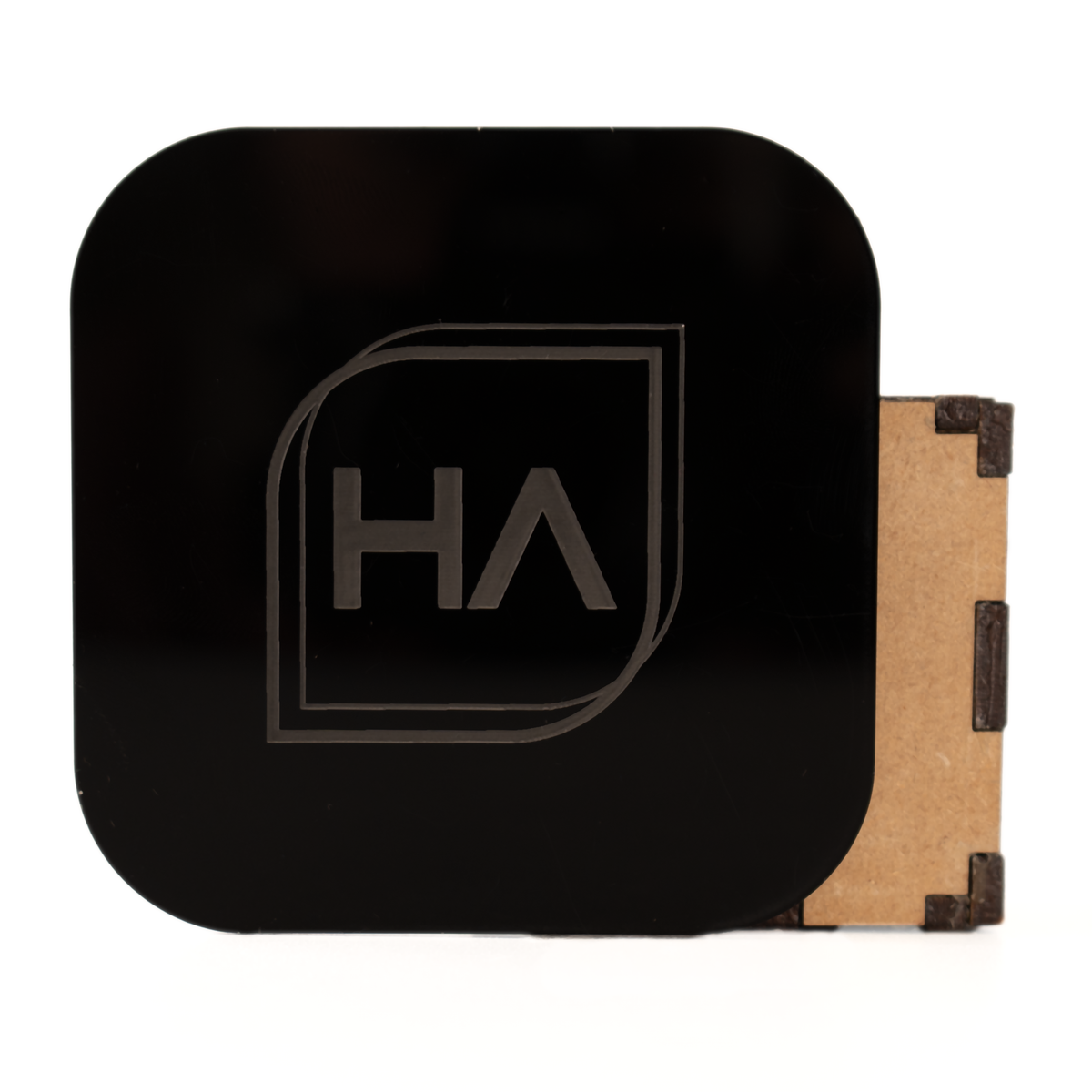 1/16 in glossy black cast acrylic sheet, rounded-corner square panel