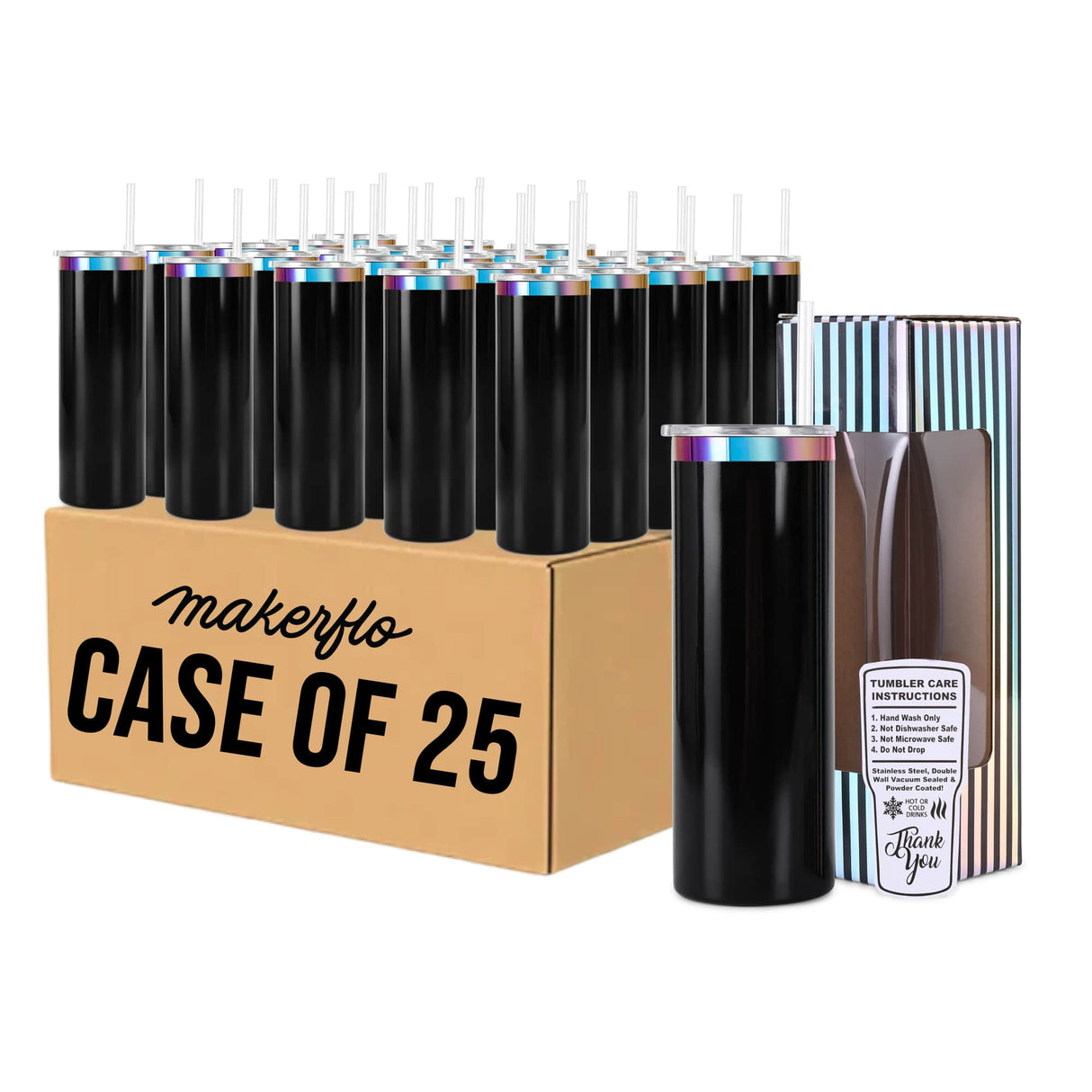 20oz Skinny Rainbow Tumbler