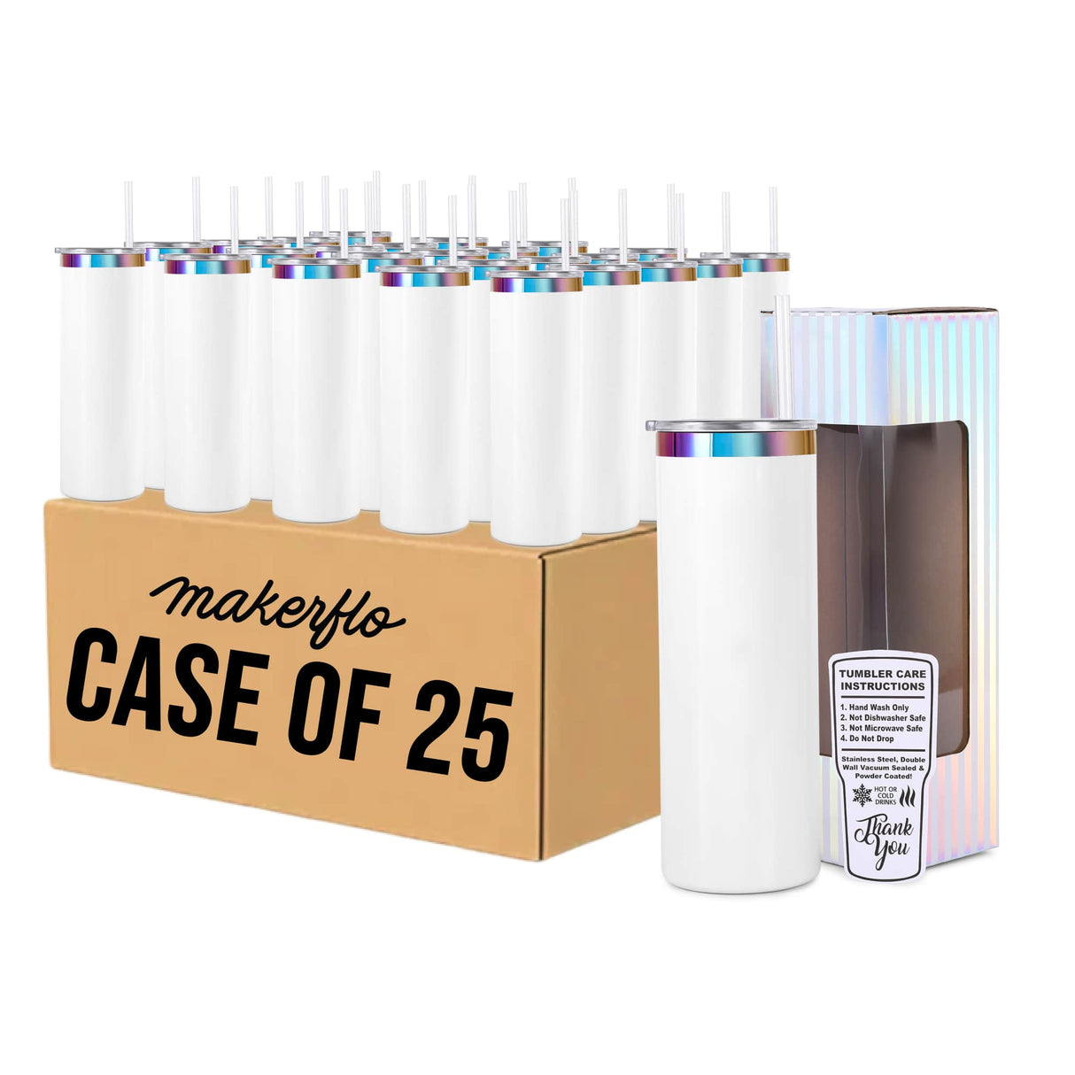 20oz Skinny Rainbow Tumbler