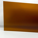 Amber frosted acrylic sheet with matte finish, straight edge view